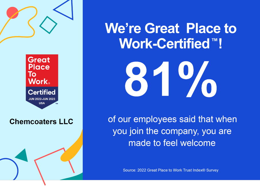 new employees feel welcome in our work place 81% of employees feel welcome because we're a great place to work